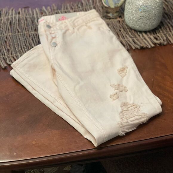 Charlotte Russe The Boyfriend Cropped Distressed Jean, SZ 6 - Picture 6 of 7